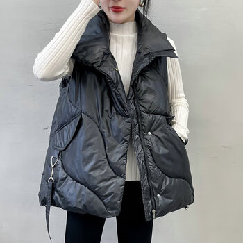 hrcongolke特大码羽绒马甲女300斤胖妹加肥加大码女装马甲加厚背心