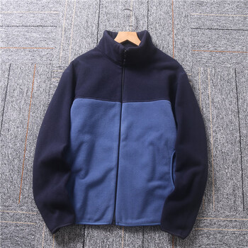 61优衣库69yqku家my462028男摇粒绒拉链夹克抓绒衣外套撞色拼接