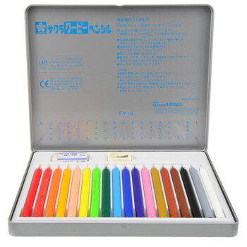 樱花（SAKURA）塑料蜡笔18色铁盒套装 笔轴全芯不脏手美术儿童绘画美术写生
