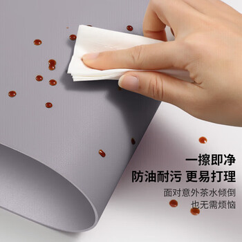 必优美鼠标垫中号办公室桌垫笔记本电脑垫键盘垫办公写字台桌垫游戏家用垫子防水 灰色中号单面