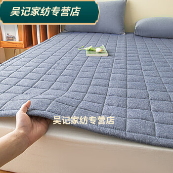席梦思保护垫a类水洗棉棉花床垫家用双人铺底18米2米薄款可水洗蔚蓝