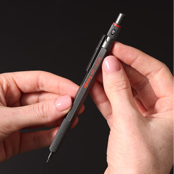 红环（rotring）圆珠笔 高颜值办公用品学生书写绘画制图设计专业文具600系列 岩灰色圆珠笔 黑色笔芯 