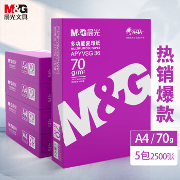 晨光（M&G）紫晨光 A4 70g多功能双面打印纸 热销款复印纸  500张/包 5包/箱2500张 APYVSG36