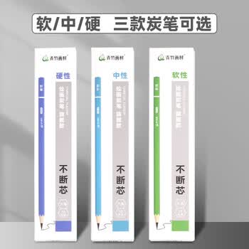 青竹画材（CHINJOO）炭笔美术专用素描铅笔速写绘画艺考生专业工具青竹炭笔混合装美术写生画画笔艺考