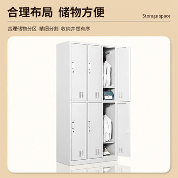 施尔福 更衣柜铁皮柜员工宿舍柜存包柜带锁鞋柜储物柜常规款六门更衣柜