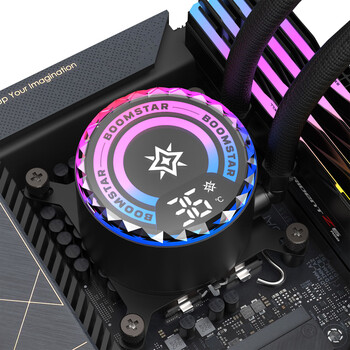 影驰星曜B360一体式CPU水冷散热器（智能数显屏/面板可替换/高性能水泵/支持多平台/一线通/配理线扣）