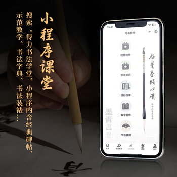 墨青言 兼毫毛笔专业书法毛笔练字高档毛笔文房四宝礼盒 李小平大师监制 檀慧 MY190 佳节生日礼物