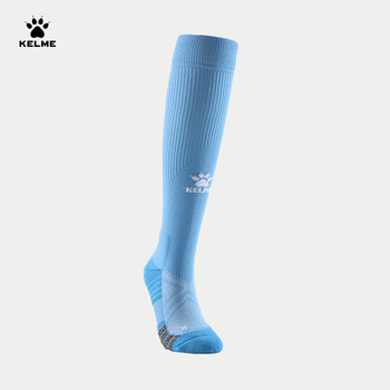 卡尔美（KELME）长筒足球袜防滑纱厚底高筒专业足球比赛训练精英运动袜 天蓝 S