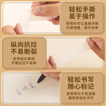 广博（GuangBo）防风美纹纸胶带装饰装修遮蔽带无痕纸美术专用纸喷漆保护可手撕可书写24mm*20m3卷S45261