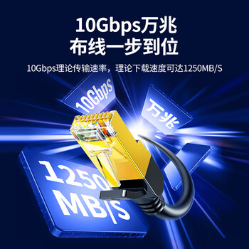 绿联七类网线纯铜 CAT7类万兆屏蔽网络连接线 游戏电竞双绞线电脑宽带家用兼容2.5g成品跳线1.5米11277