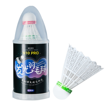 川崎（KAWASAKI）羽毛球尼龙球耐打夜用发光球荧光LED带灯尼龙球N10PRO（四只装）