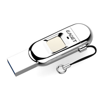 忆捷（EAGET）128GB Type-C USB3.1 HF-C01指纹加密手机U盘 双接口手机电脑多用 隐私安全保护 商务娱乐优盘 