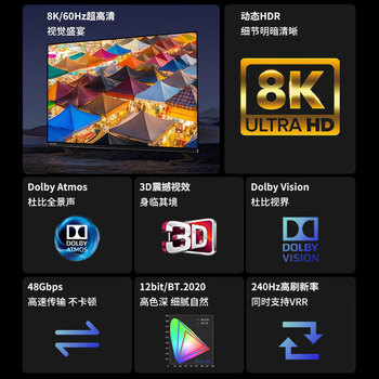 杰科（GIEC）HDMI线2.1版 8K60Hz 4K120Hz数字高清线兼容HDMI2.0 笔记本机顶盒接电视投影视频连接线 0.5米