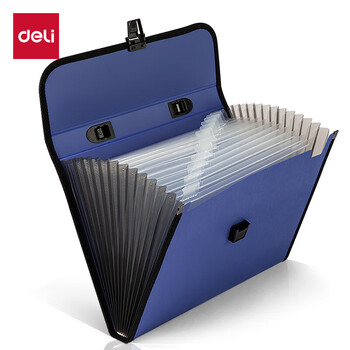 得力(deli)13格A4手提文件包/风琴包/文件夹/资料夹 多层时尚手提会议事务包 办公学习蓝色 得力(deli)13格A4手提文件包/风琴包/文件夹/资料夹 多层时尚手提会议事务包 办公学习蓝色