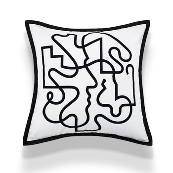 艾薇抱枕套 沙发抱枕靠垫套床头靠枕套45*45cm艺术线条