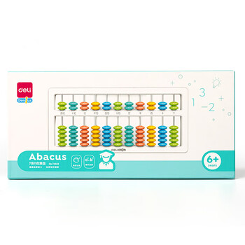 得力(deli)儿童算盘二年级下 7珠11档教学算盘珠心算数学教具教材同步 珠算算盘 学生文具生日开学礼物 得力(deli)儿童算盘二年级下 7珠11档教学算盘珠心算数学教具教材同步 珠算算盘 学生文具生日开学礼物