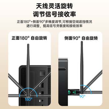 毕亚兹usb无线网卡wifi6 智能免驱无限 无线网卡台式机专用 wifi接收器 高增益天线 随身wifi发射