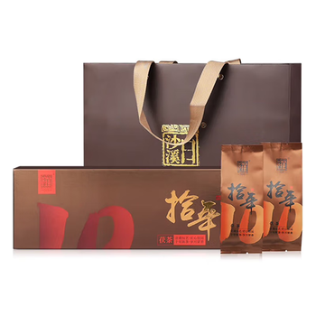 白沙溪茶叶安化黑茶湖南特产金花茯茶砖茶免撬拾年126g礼盒装送礼袋