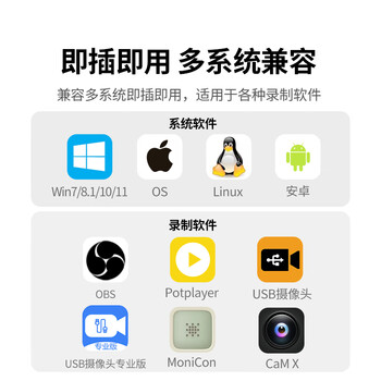 绿联Mini HDMI视频采集卡4K高清输入 MS2130适用单反摄像机相机 笔记本电脑手机平板抖音直播 转Type-c