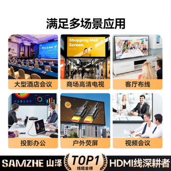 山泽HDMI线2.0版  4K数字高清线1.5米 3D视频线工程级 投影仪笔记本电脑电视机机顶盒数据连接线 15SH8
