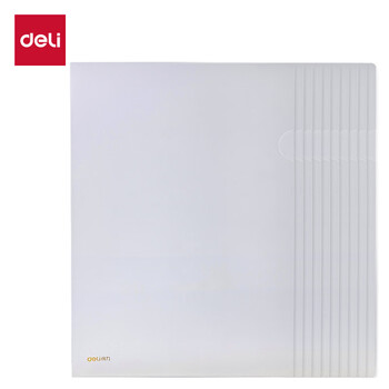 得力（deli）10只A4透明文件套 文件夹单页文件档案袋资料合同档案标书L型文件袋 票据收纳文件快递袋5706A