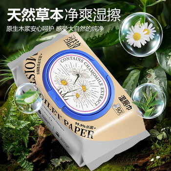法汐（FAXI）湿厕纸家庭装90片*10包 洋甘菊精华洁厕湿纸巾厕所湿巾 私处清洁