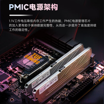 金百达（KINGBANK）16GB DDR5 4800 台式机内存条 银爵