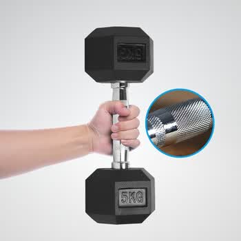 昔来哑铃男士家用健身器材包胶哑铃练臂肌 六角哑铃单只2.5kg