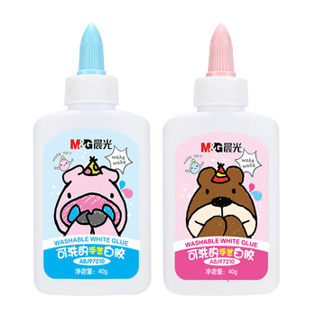 晨光（M&G）文具馋包40g可水洗学生手工DIY白胶 开学必备美术课高粘性白乳胶水 单个装（颜色随机） ABJ97210