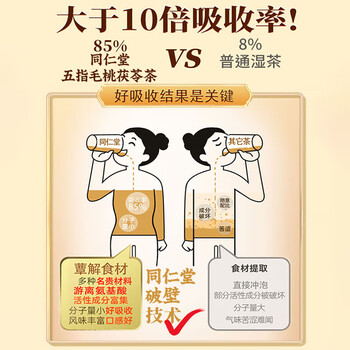 同仁堂五指毛桃茯苓茶祛身湿茶健排脾调理去体内湿气重薏米茶150g