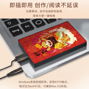 希捷（SEAGATE）移动硬盘 5TB USB3.0高速 机械硬盘 兼容Mac 便捷 彩绘定制款-财到福到 数据恢复服务 外接存储