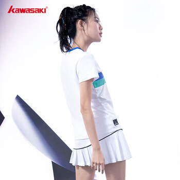 川崎（KAWASAKI）羽毛球服运动短裙女款防走光半身裙A2754 白色 XL