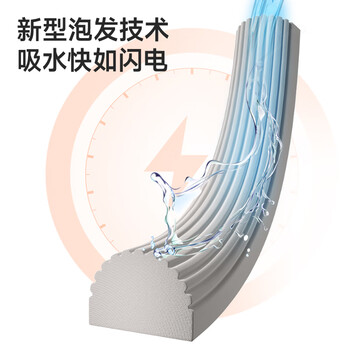 美丽雅胶棉拖把头替换装34cm1个装适用一键换头拖把备件吸水海绵一拖净