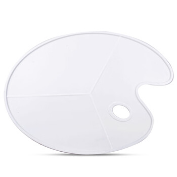 得力（deli）基础款美术绘画大号调色盒椭圆调色板防漏水彩水粉丙烯颜料盒调色盘白色68301