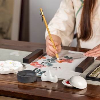 張小鳳文房四宝套装毛笔套装毛笔书法初学入门笔墨纸砚全套国画套装礼盒【妙手丹青基础款13件套】