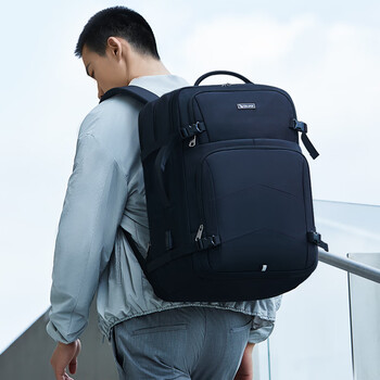 爱华仕移动办公系列双肩包大容量17.3英寸电脑包电竞包男女旅行背包黑色