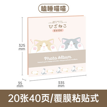 Nakabayashi仲林NCL卡通相册DIY覆膜自粘贴式纪念册40页YB-73785 【新款】瞌睡喵喵