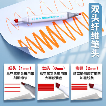 晨光（M&G）双头水性马克笔12色APMV1429儿童无毒可水洗小学生美术专用不透色幼儿园彩色绘画画笔套装水彩笔