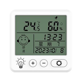 齐心（COMIX）室内电子温湿度计/表办公家用壁挂桌面婴儿房办公用品儿童老人生日礼物只能背光白色舒适款LF80003