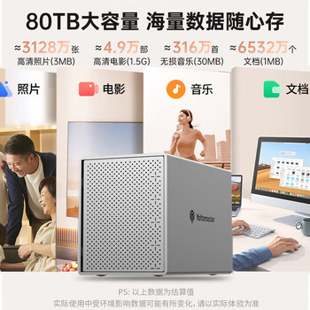 尤达大师 磁盘阵列硬盘柜 多盘位硬盘盒 RAID存储温控风扇 适用NAS扩展存储扩容 2.5/3.5SATA机械固态硬盘