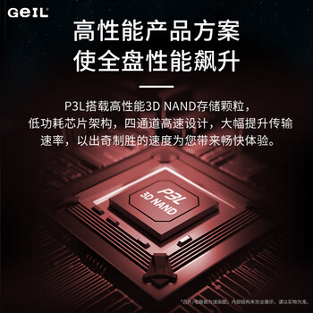 GEIL金邦 512GB SSD固态硬盘 M.2接口PCIe 3.0（NVMe协议）台式机笔记本硬盘 高速3000MB/S P3L系列