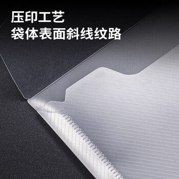 得力（deli）10只A4透明文件袋 斜纹印花按扣档案袋资料袋票据文件保护 学生试卷收纳袋 学习用品 8308AS-10