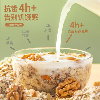 觅珍奇亚籽坚果燕麦片无糖食品糖尿病人主食专用食品老年人早餐1000g