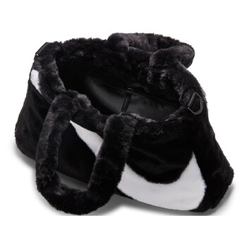 耐克NIKE男女斜挎包 时尚可爱手提包毛绒包休闲包FB3050-010黑白均码 耐克NIKE男女斜挎包 时尚可爱手提包毛绒包休闲包FB3050-010黑白均码