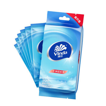 维达（Vinda） 2层厨房抽纸巾80抽*3包V2241+湿巾1片装*10片 清洁 新旧包装
