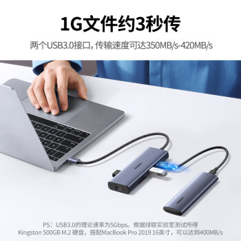 绿联Type-C三屏异显扩展坞USB-C转双HDMI雷电4拓展坞4K60Hz多屏分屏器充电高效办公适用华硕电脑MST