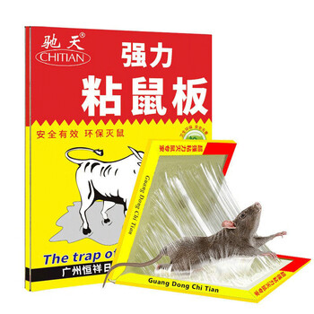 驰天 强力胶粘鼠板 家用老鼠贴老鼠胶 200*300mm