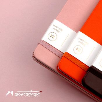 马蒂尼光芒 水彩本 手帐旅行A6棉浆水彩纸中粗纹理200g海螺橙BR-R601 翻翻乐画画本