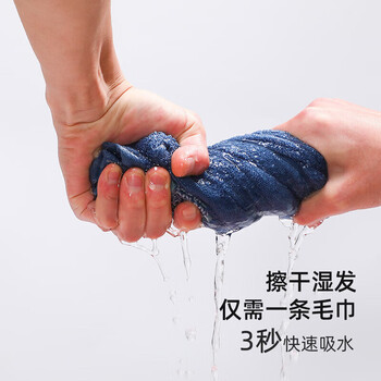 金号纯棉毛巾 A类标准全棉吸水洗澡洗脸面巾 兰色1条68*33cm