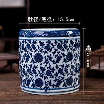 古美術 景德鎮 人民瓷廠 筆筒 青花花纹笔筒 景德镇青花瓷笔筒新款- 景德镇青花瓷笔筒2021年新款- 京东